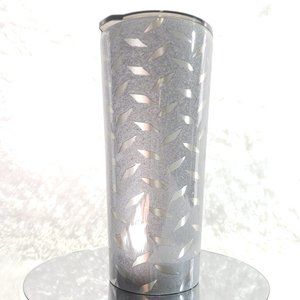 Metallic Gray Finished Diamond Plate Tumbler 24oz